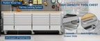 96 inch Tool Chest, Tool Box Mobile 24 Drawers StoraRolling Cabinet with Wheels Lock Key LocSystem Drawer Liners for GaraWarehouse Repair Shop