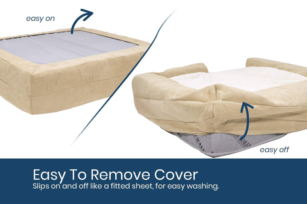 K9 Ballistics Easy Clean Dog Bed Washable Orthopedic, Urine Proof for Incontinent Dogs, Slip Off Cover for Machine Wash, Small, Medium, Large, X-Large,  Fur &amp; Microfiber