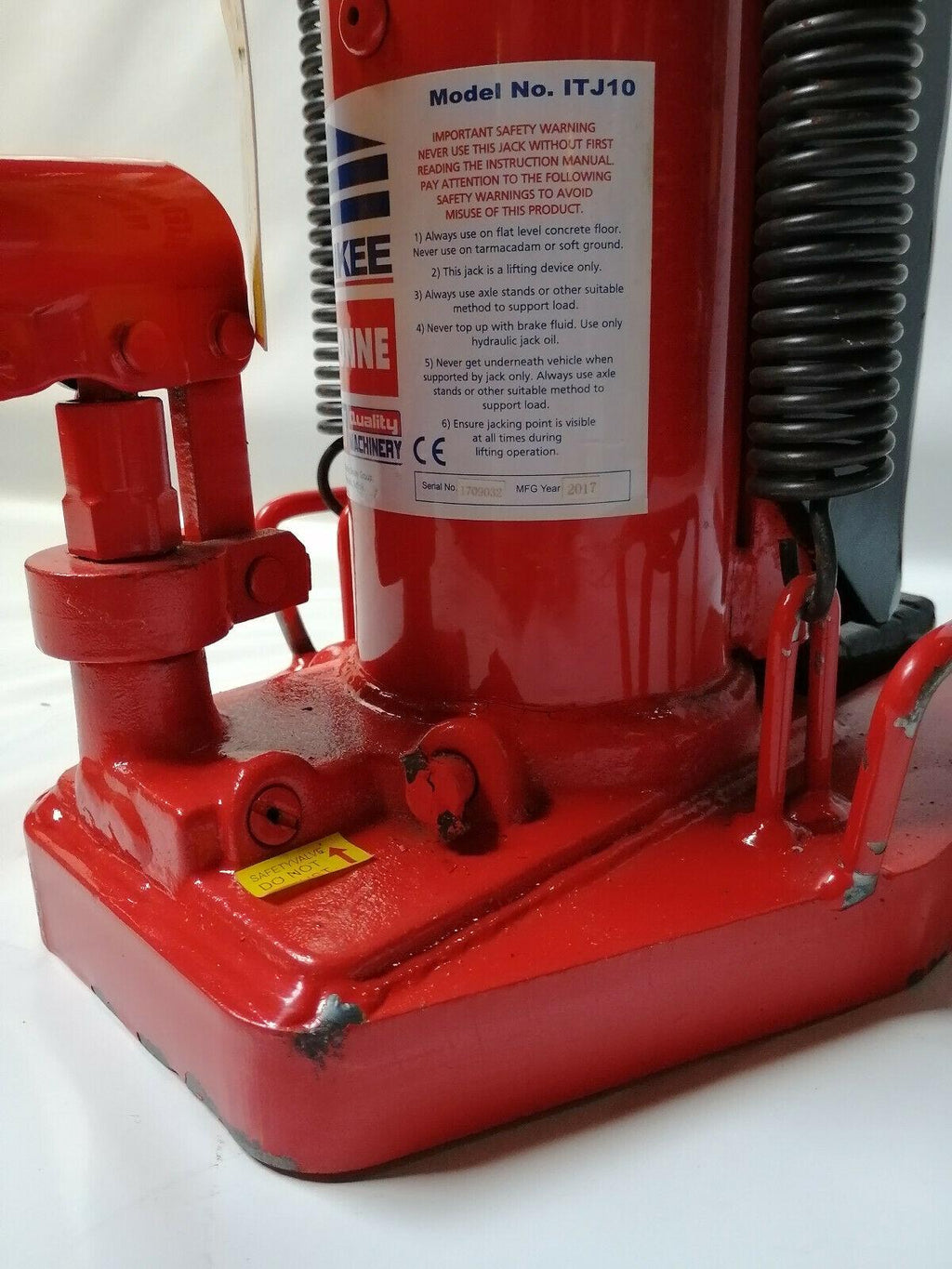 Sealey ITJ10 Industrial Toe Jack 10 Tonne Hydraulic Jack 10T on Toe 14T on Head