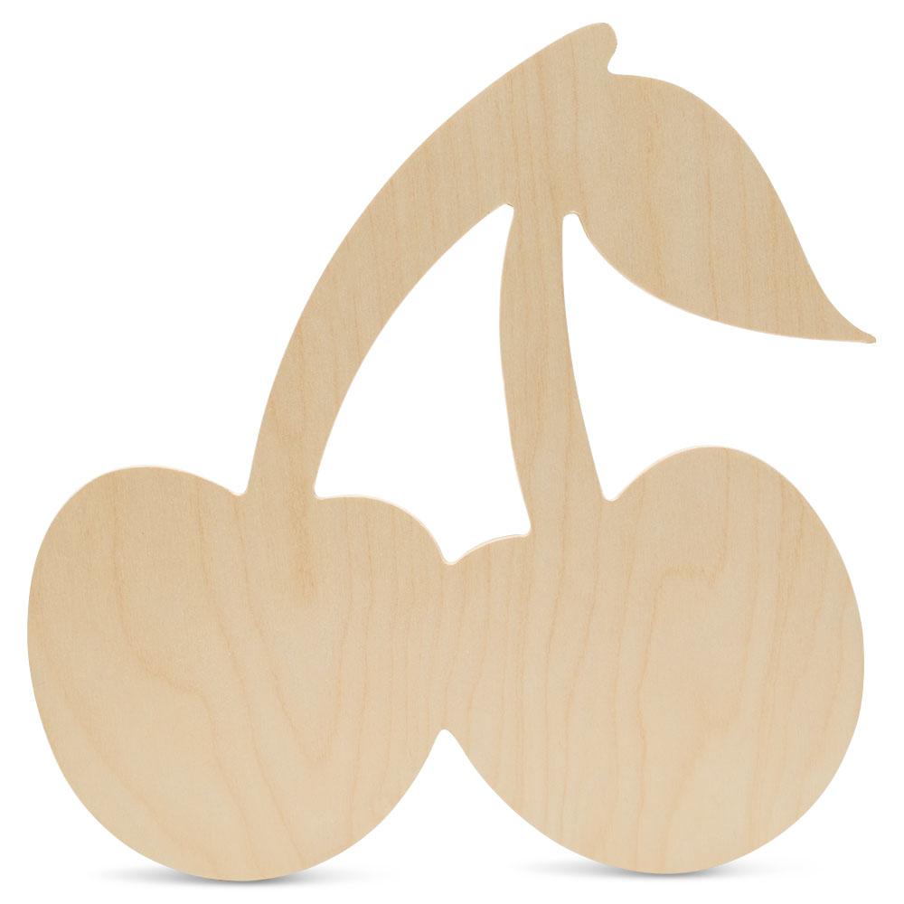 Unfinished Wooden Cherries Cutout, 12", Pack of 250 Wooden Shapes for Crafts and Summer Decor and Crafting, by Woodpeckers