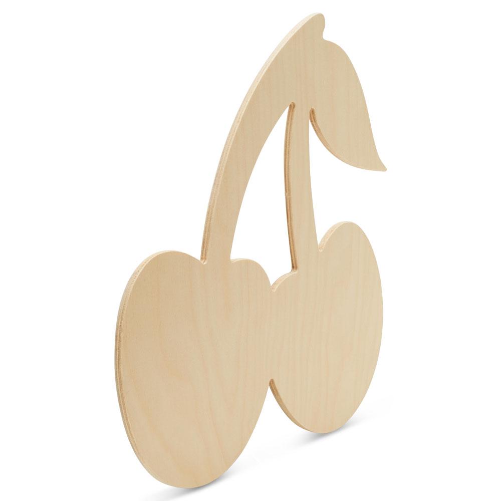 Unfinished Wooden Cherries Cutout, 12", Pack of 250 Wooden Shapes for Crafts and Summer Decor and Crafting, by Woodpeckers