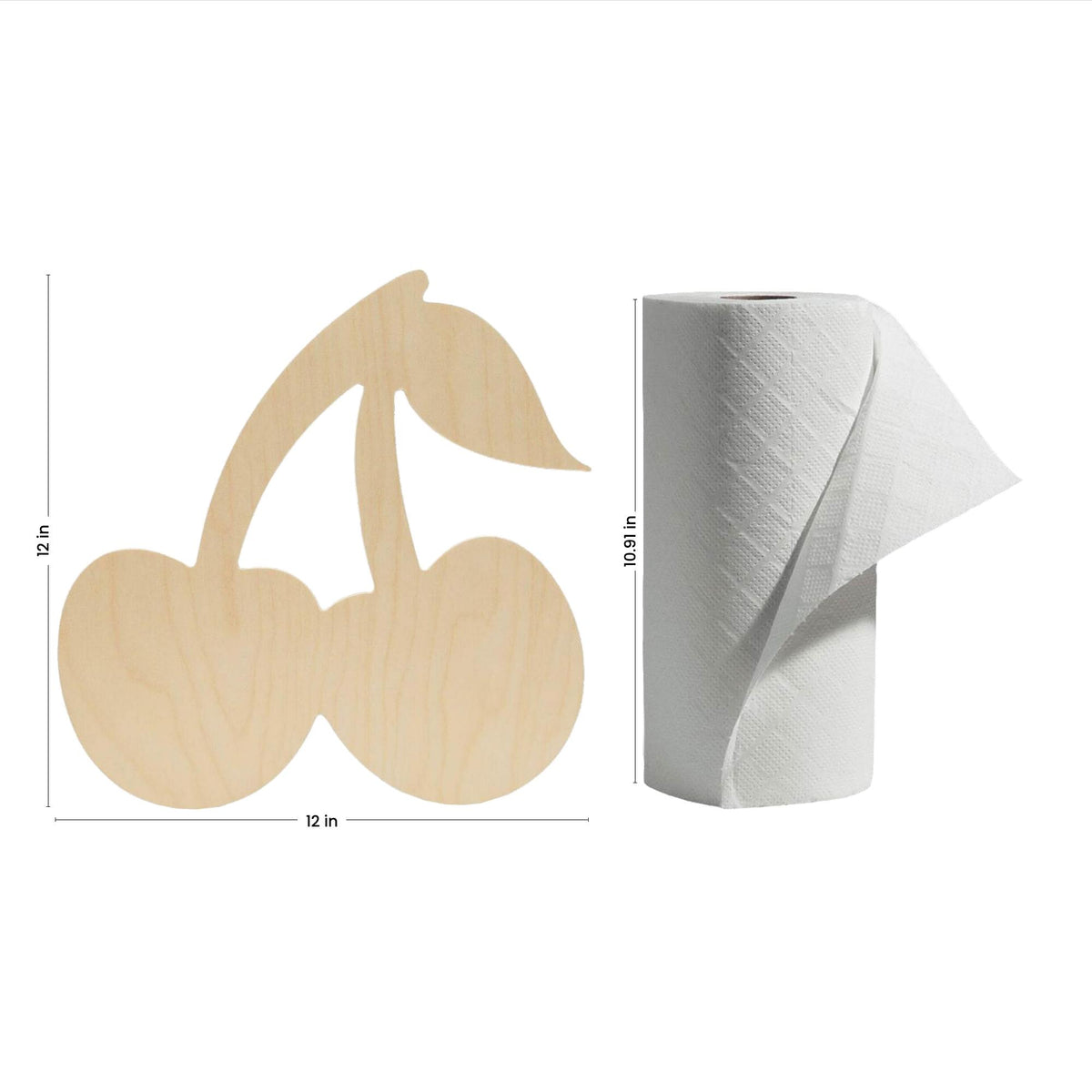 Unfinished Wooden Cherries Cutout, 12", Pack of 250 Wooden Shapes for Crafts and Summer Decor and Crafting, by Woodpeckers