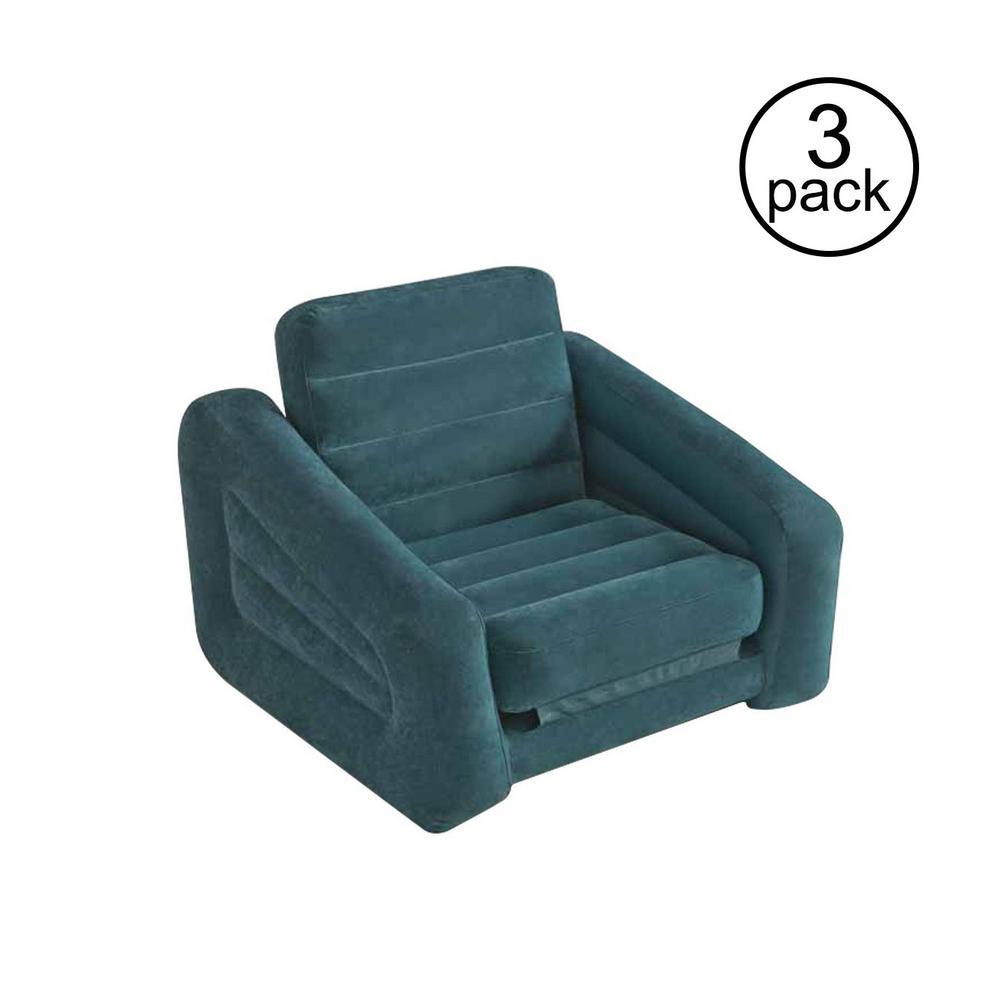 Inflatable Pull Out Chair Seat and Twin Bed Air Mattress Sper (3-Pack)