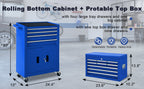 13-Drawer Rolling Tool Chest, 2 in 1 Detachable Metal Tool Cabinet with Lock & Wheels, Heavy-Duty Tool StoraOrganizer for Garage, Workshop, Auto Repair & Home(Blue)