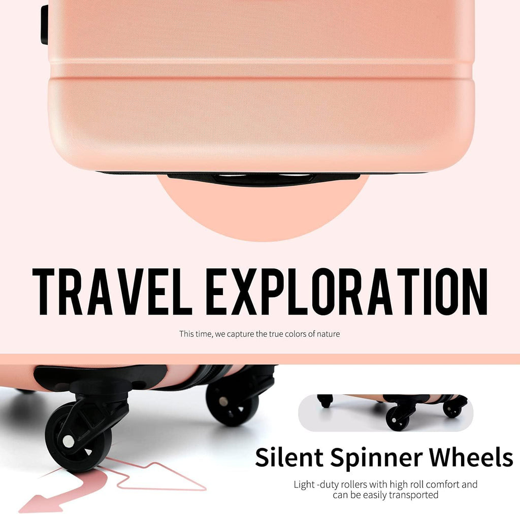 Luggage 3 Piece Set Suitcase ABS Hardshell with Spinner Wheels and TSA Lock 20in 24in 28in (Apple Green)