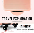 Luggage 3 Piece Set Suitcase ABS Hardshell with Spinner Wheels and TSA Lock 20in 24in 28in (Apple Green)