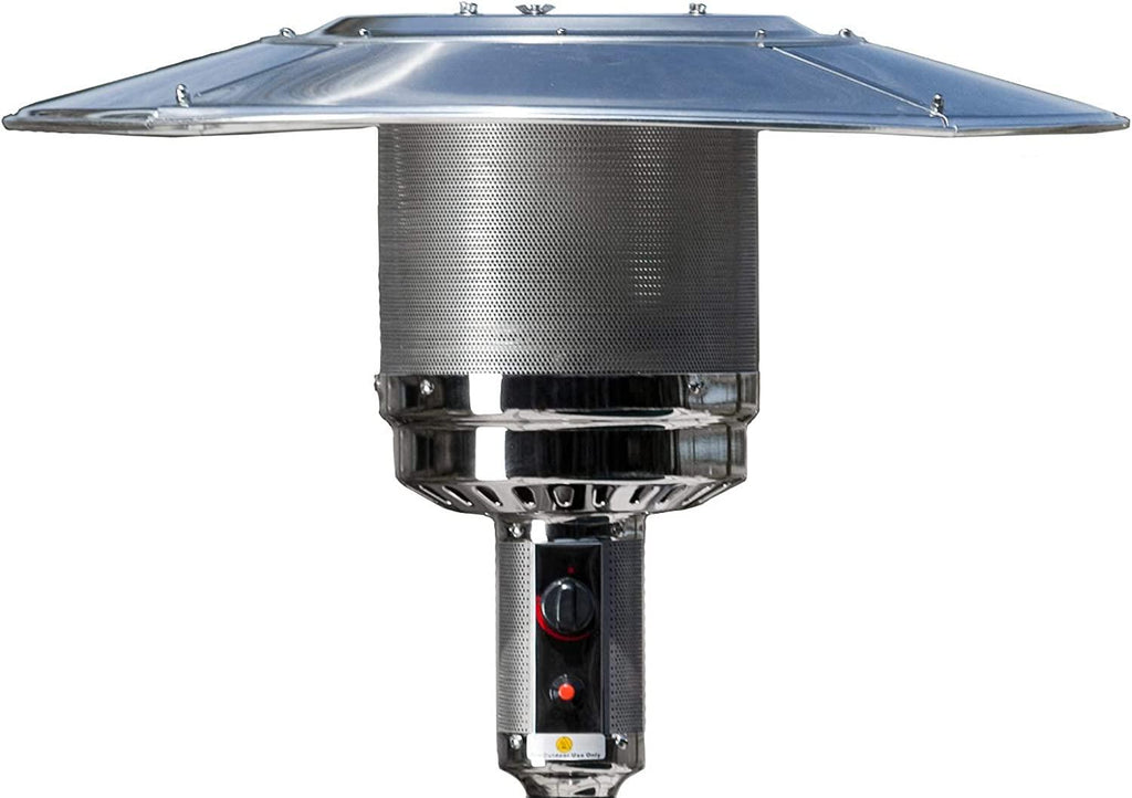 61130 All Seasons Patio Heater with Wheels 46,000 BTU Output Electronic Ignition System Portable Outdoor Propane Heater For Commercial &amp; Residential - Aqua Blue