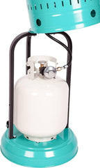 61130 All Seasons Patio Heater with Wheels 46,000 BTU Output Electronic Ignition System Portable Outdoor Propane Heater For Commercial &amp; Residential - Aqua Blue