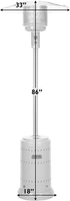 61130 All Seasons Patio Heater with Wheels 46,000 BTU Output Electronic Ignition System Portable Outdoor Propane Heater For Commercial &amp; Residential - Aqua Blue