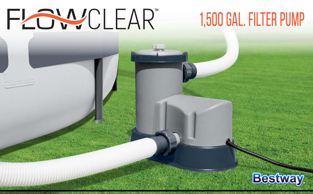 newest bestway flowclear 1500 gph filter pump above ground swimming pool tool