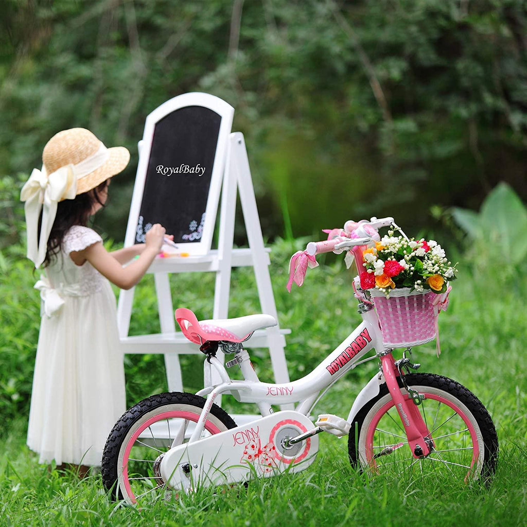 Royalbaby Jenny Princess Pink Girls Bike with Training Wheels and Basket, Best Gifts for Girls. 12 Inch, 14 Inch, 16 Inch Avaliable (Pink, 14 Inch)