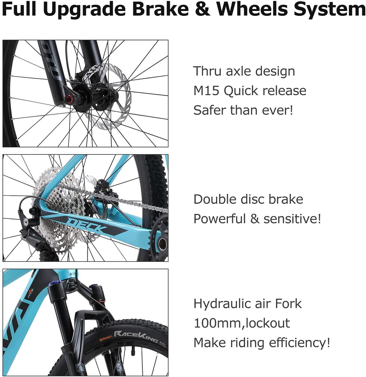 SAVADECK Carbon Fiber Mountain Bike, DECK6.1 MTB 27.5" Complete Hard Tail Mountain Bicycle 12 Speeds with  DEORE M6100 Group Set