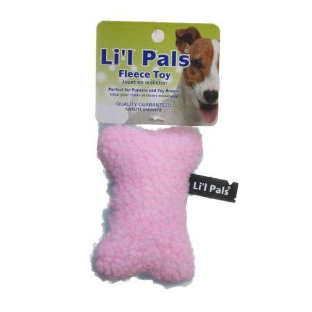 Li'l Pals Plush Man Dog Toy - Plush Pink Dog Bone Toy (126 Pack)