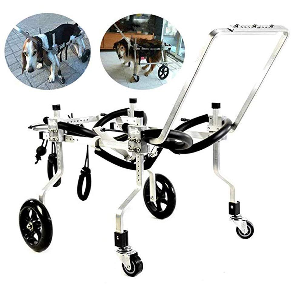 4 Wheel Dog Wheelchair,Adjustable Full Body Support Cart Pet Auxiliary WalDevice Hind Leg Rehabilitation Auxiliary Car,XXL