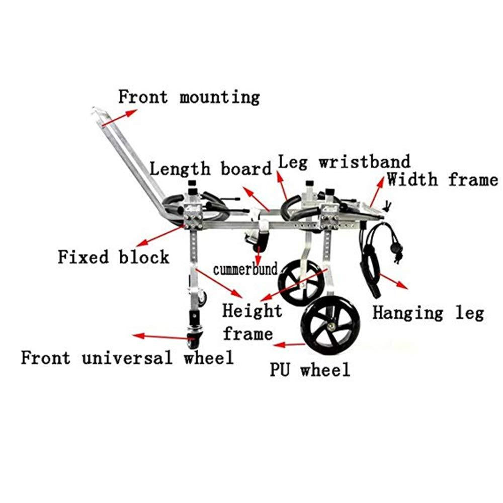 4 Wheel Dog Wheelchair,Adjustable Full Body Support Cart Pet Auxiliary WalDevice Hind Leg Rehabilitation Auxiliary Car,XXL