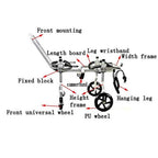 4 Wheel Dog Wheelchair,Adjustable Full Body Support Cart Pet Auxiliary WalDevice Hind Leg Rehabilitation Auxiliary Car,XXL