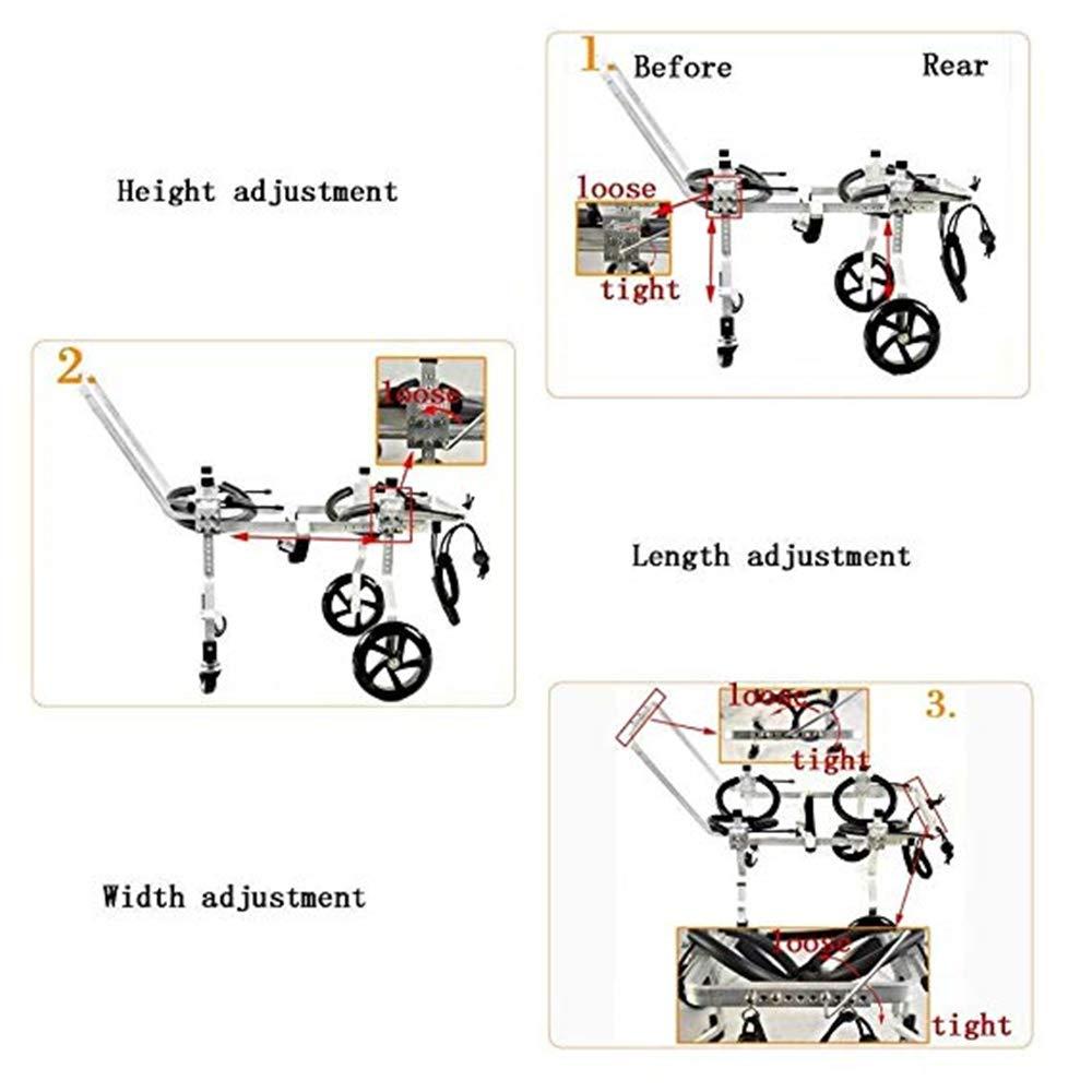 4 Wheel Dog Wheelchair,Adjustable Full Body Support Cart Pet Auxiliary WalDevice Hind Leg Rehabilitation Auxiliary Car,XXL