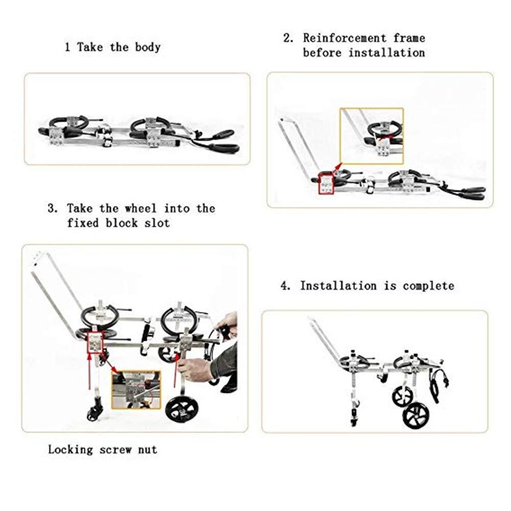 4 Wheel Dog Wheelchair,Adjustable Full Body Support Cart Pet Auxiliary WalDevice Hind Leg Rehabilitation Auxiliary Car,XXL