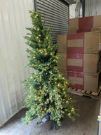 Open Box Balsam Hill Red Spruce Slim 6.5' Tree w Candlelight LED Light Christmas