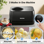 Ice Cream Maker Automatic 1.7 Pt, No Pre-Freezing,-In Compressor, Digital Display & Timer,3 Presets, Makes ice cream, Gelato, Perfect for home & party, IM001