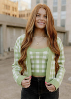 cardigan top set - kiwi