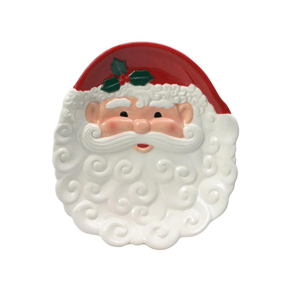 WinterberrySanta Figural Cookie Plate