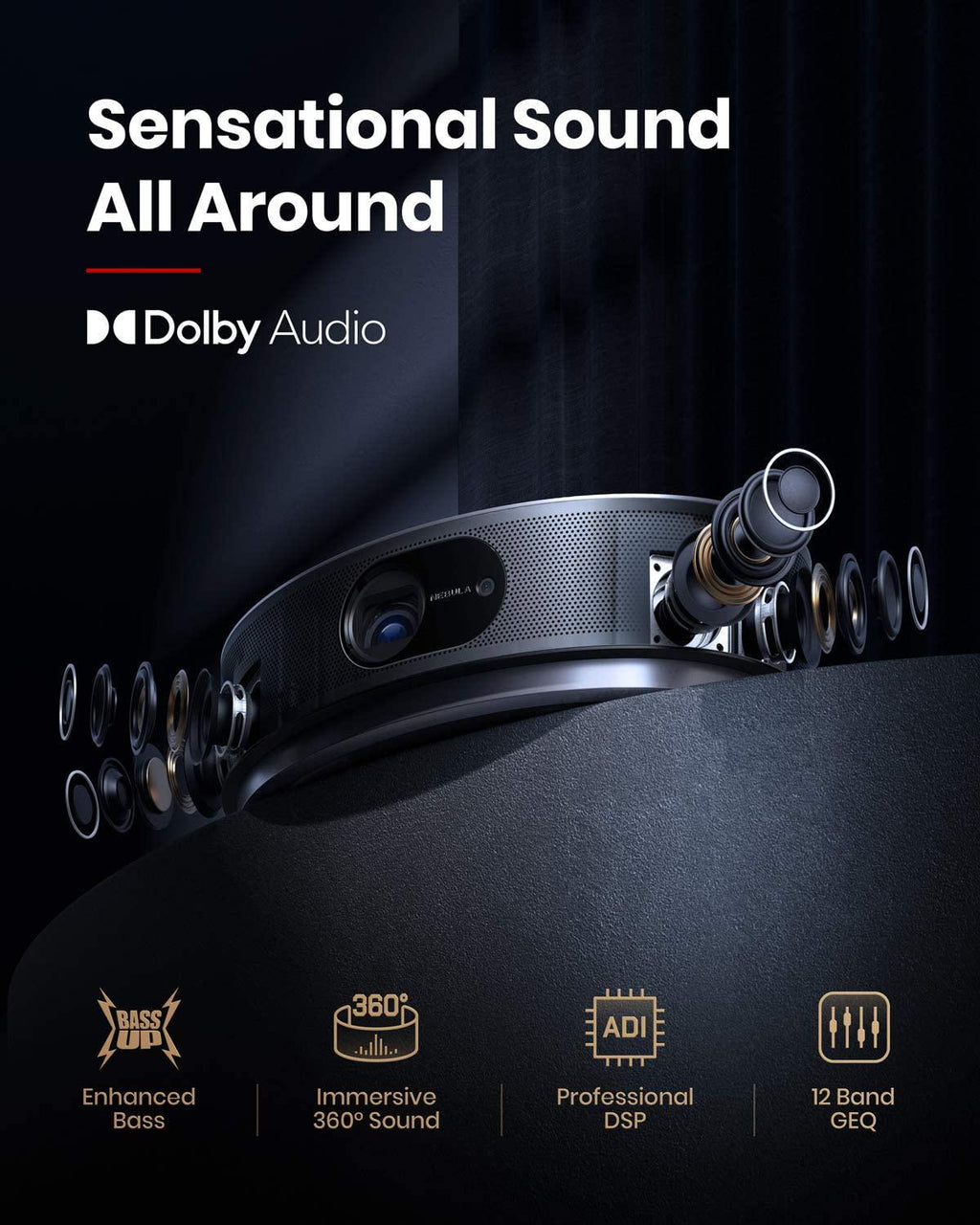 anker nebula cosmos max 4k projector uhd home theater android tv dolby 3d apps