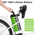 26'' Electric Bike for Adult, Cargo Electric Bicycle Camel Style, 250W Brushless Motor and 10.5Ah Removable Lithium Battery| Commuting Essentials (Basket and Lock)