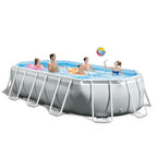 26795EH Prism Frame 16.5ft x 9ft 48in Outdoor Frame Above Ground Oval Swimming Pool Set with Filter Pump, Pool Cover,
