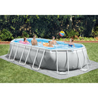 26795EH Prism Frame 16.5ft x 9ft 48in Outdoor Frame Above Ground Oval Swimming Pool Set with Filter Pump, Pool Cover,