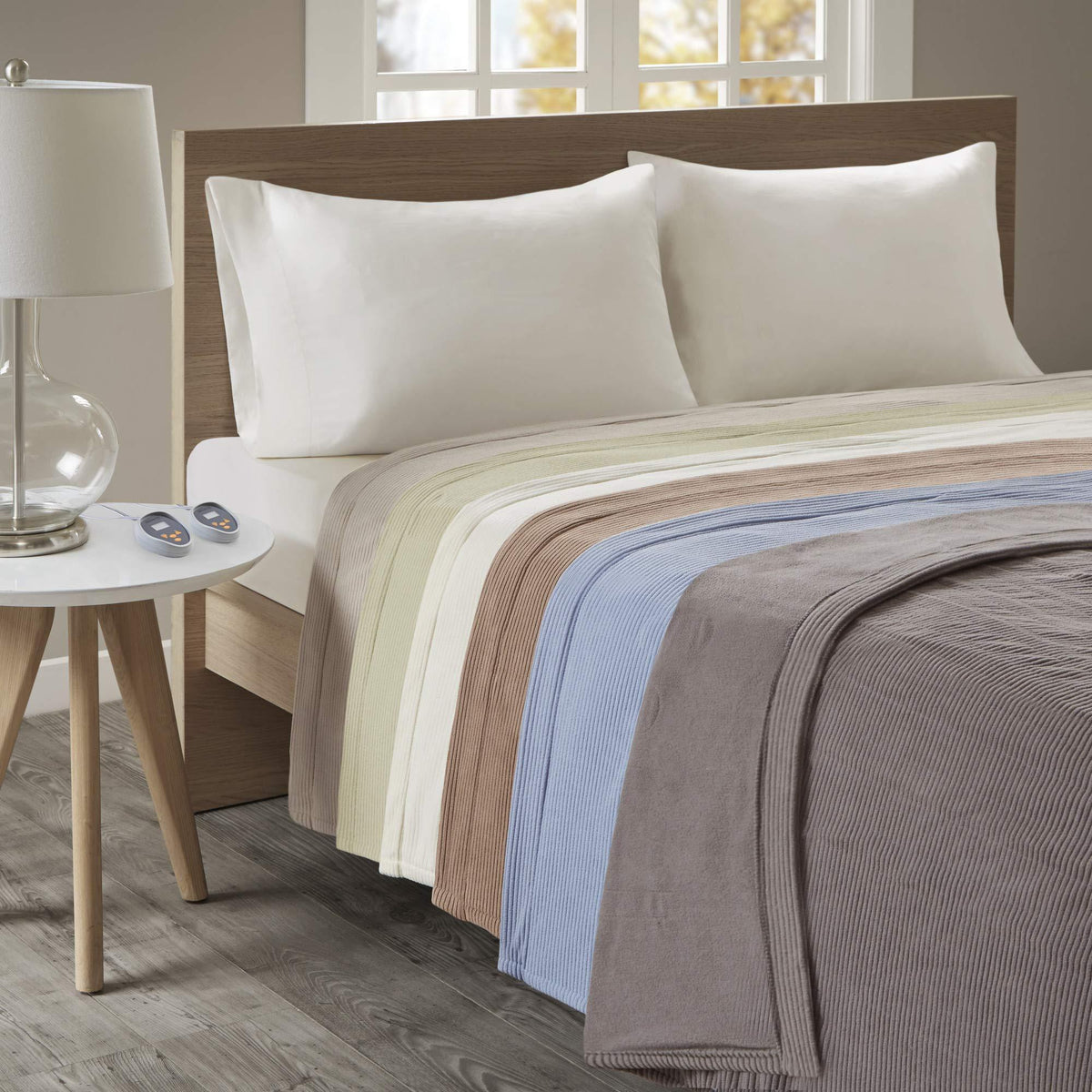 Gracie MIlls Soft Microfleece Electric Heated Blanket, Full, Blue -BR54-0184