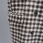 mid-length fashion large plaid woolen coat