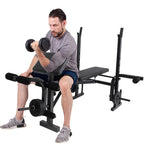 Adjustable Weight Lift Bench Rack Set Fitness Barbell Dumbbell Workout