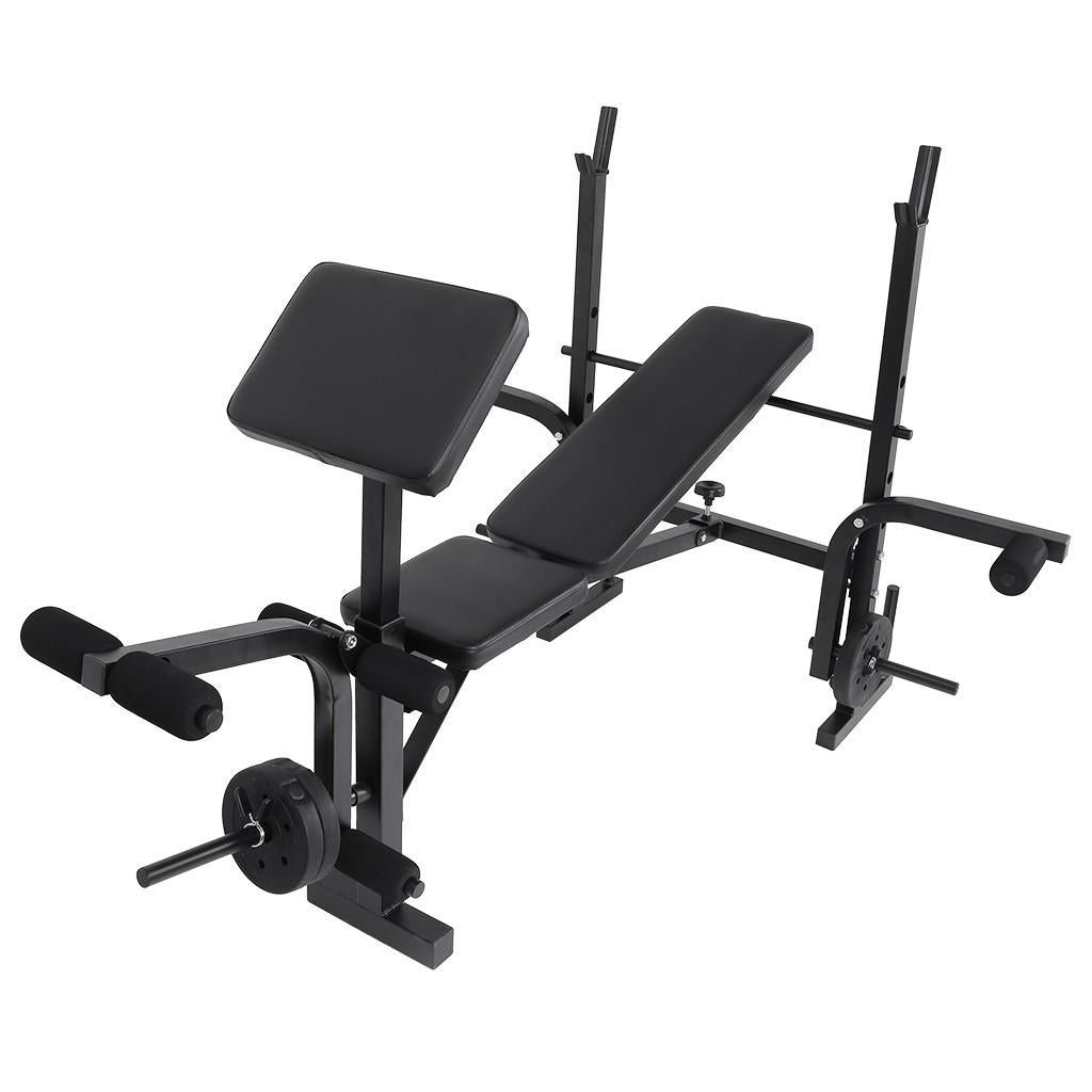 Adjustable Weight Lift Bench Rack Set Fitness Barbell Dumbbell Workout
