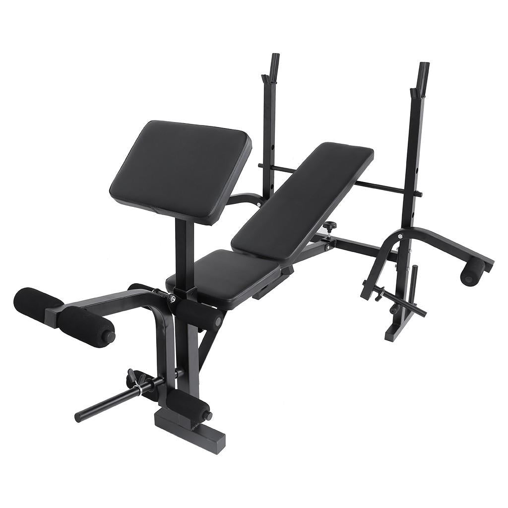 Adjustable Weight Lift Bench Rack Set Fitness Barbell Dumbbell Workout