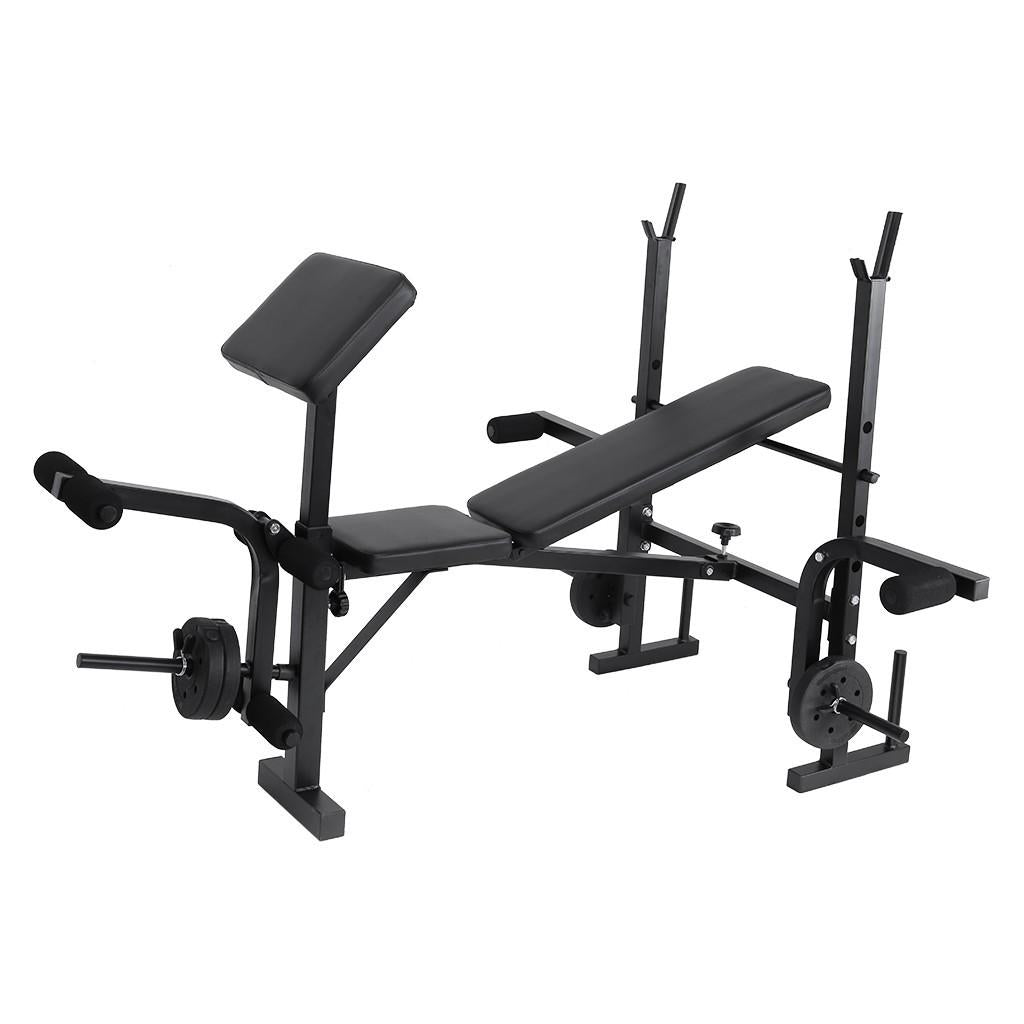 Adjustable Weight Lift Bench Rack Set Fitness Barbell Dumbbell Workout