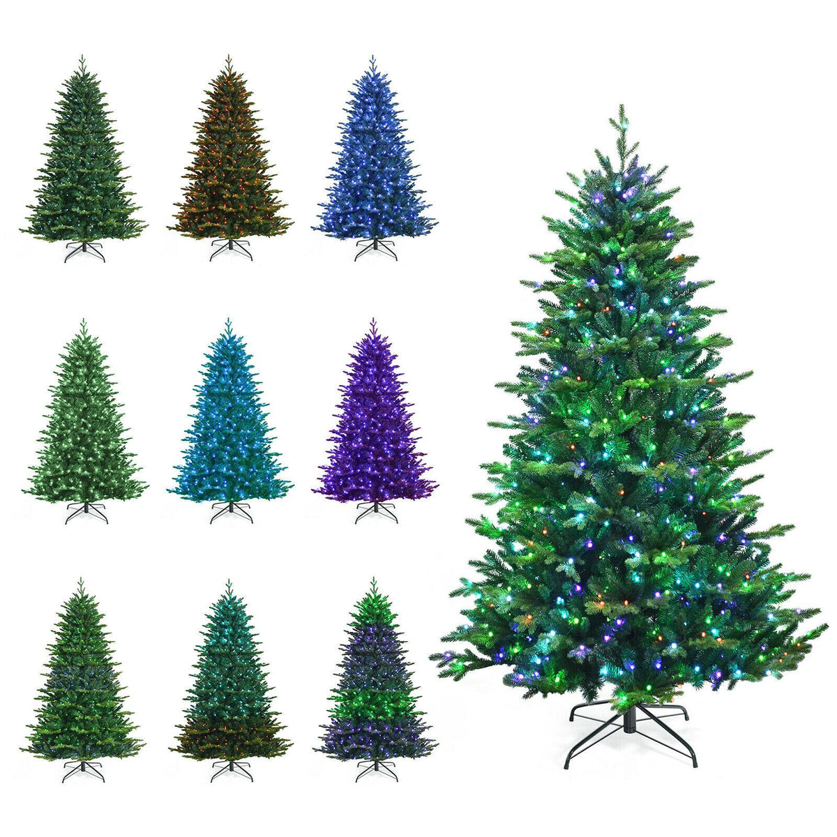 7ft App-Controlled Pre-lit Christmas Tree Multicolor Lights w/ 15 Modes