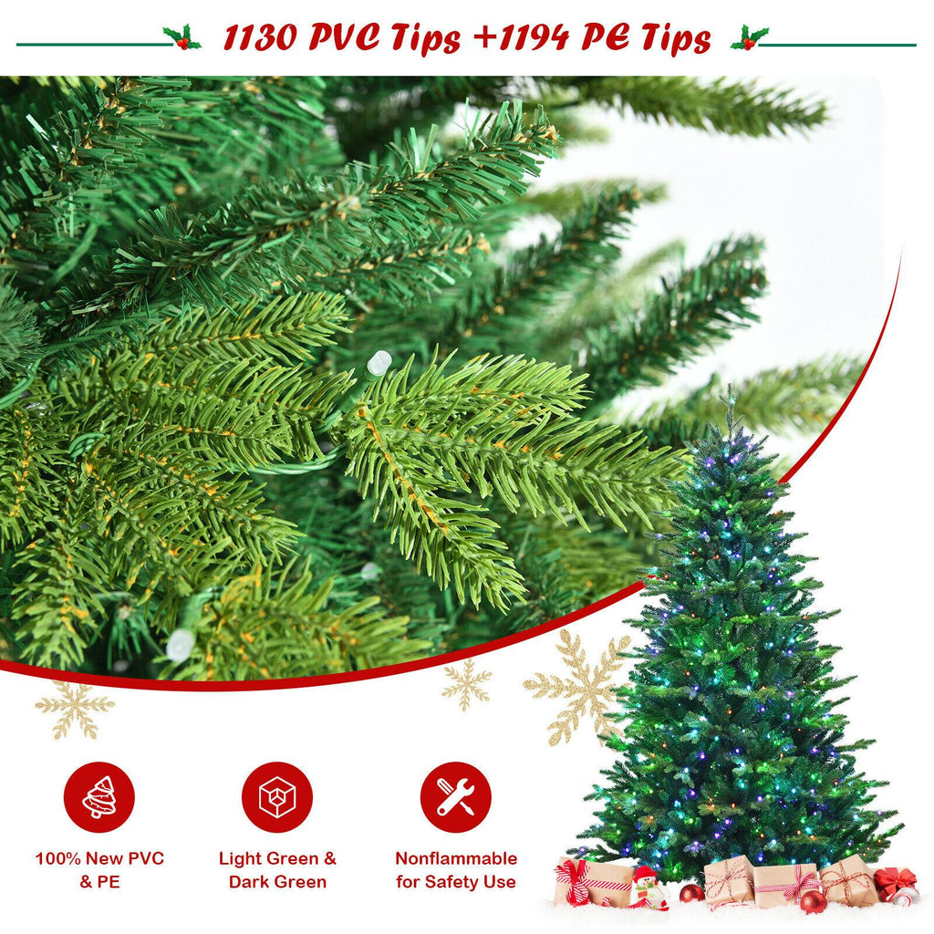 7ft App-Controlled Pre-lit Christmas Tree Multicolor Lights w/ 15 Modes