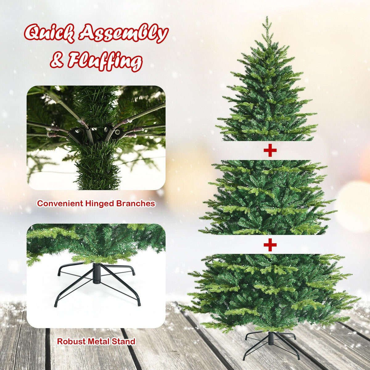 7ft App-Controlled Pre-lit Christmas Tree Multicolor Lights w/ 15 Modes