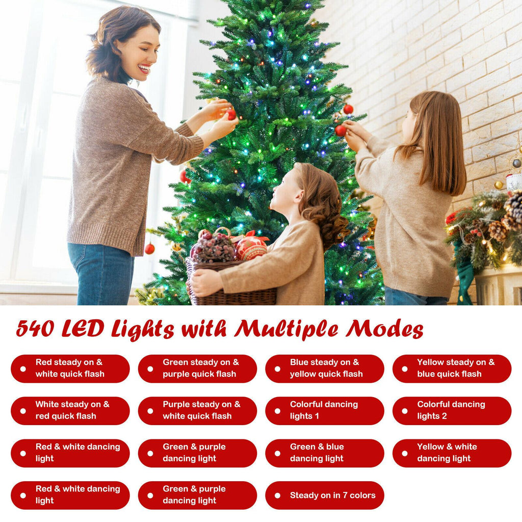 7ft App-Controlled Pre-lit Christmas Tree Multicolor Lights w/ 15 Modes