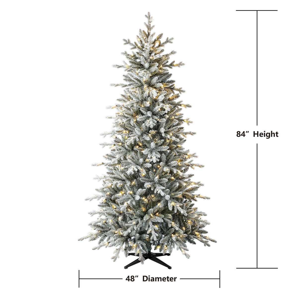 Holiday Time Prelit 350 LED Clear Lights, Hamilton Flocking Index Pine Artificial Christmas Tree, 7'