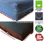 Dogbed4less Premium Memory Foam Dog Bed, Pressure-Relief Orthopedic | Waterproof Case, Washable Durable Denim Cover and Bonus 2nd External Cover, 7 Sizes, Blue