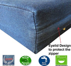 Dogbed4less Premium Memory Foam Dog Bed, Pressure-Relief Orthopedic | Waterproof Case, Washable Durable Denim Cover and Bonus 2nd External Cover, 7 Sizes, Blue