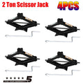 4PCS 2Ton RV Camper Leveling Scissor Jacks Trailer Stabilizer w/Handle Black