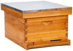 honey lake 8-frame bee hives and supplies starter kit, beeswax coated beehive starter kit including beekeeping supplies tools set with bee hat veil