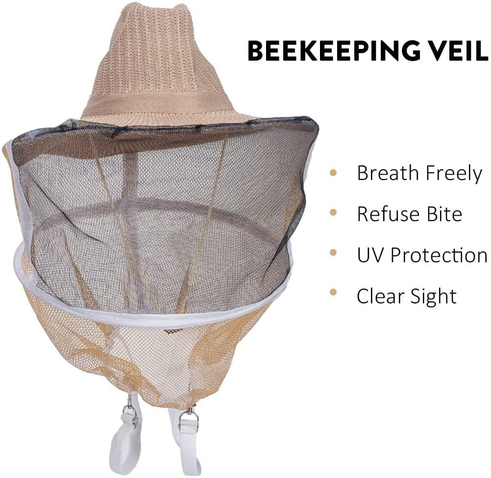 honey lake 8-frame bee hives and supplies starter kit, beeswax coated beehive starter kit including beekeeping supplies tools set with bee hat veil