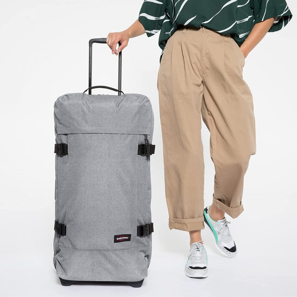 Tranverz - Suitcase with Wheels - Rolling Luggage for Travel with TSA Lock, 2 Wheels, 2 Compartments, and Compression Straps - L, Sunday Grey
