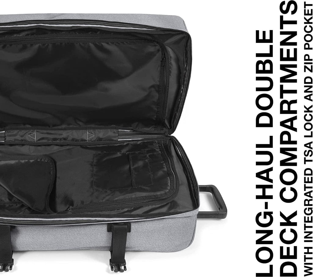 Tranverz - Suitcase with Wheels - Rolling Luggage for Travel with TSA Lock, 2 Wheels, 2 Compartments, and Compression Straps - L, Sunday Grey