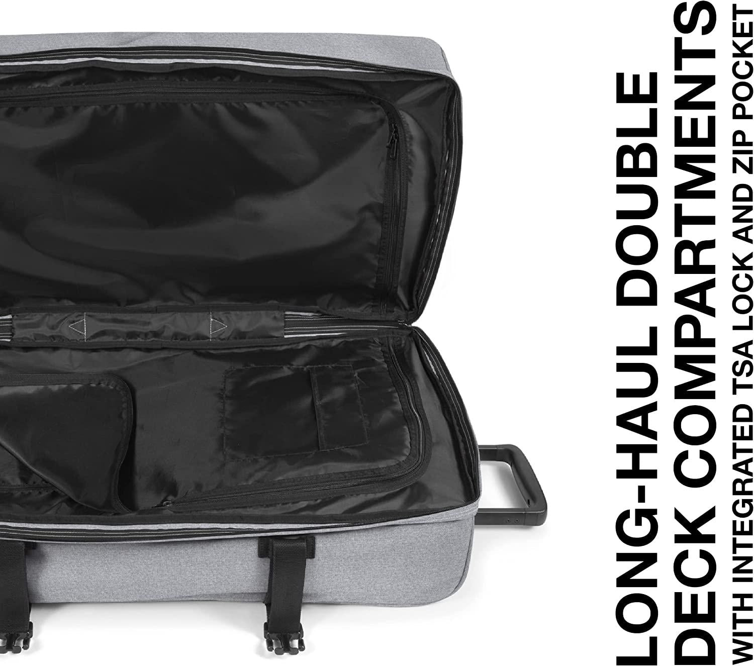Tranverz - Suitcase with Wheels - Rolling Luggage for Travel with TSA Lock, 2 Wheels, 2 Compartments, and Compression Straps - L, Sunday Grey