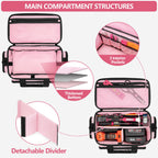 Pink Tool Bag for Women, Tool Organizer with Anti-friction Bottom | Detachable Divider, Wrapped Handles, Adjustable Shoulder Strap, Tactical RanBag for Electrician, Carpenters, Repairman